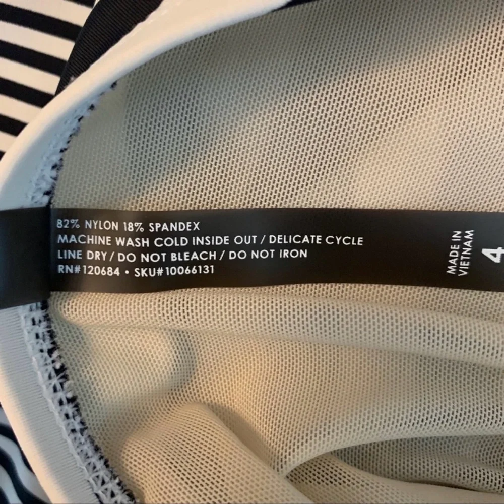 Torrid | Black Cream Striped One Piece Swimsuit - Picture 7 of 7